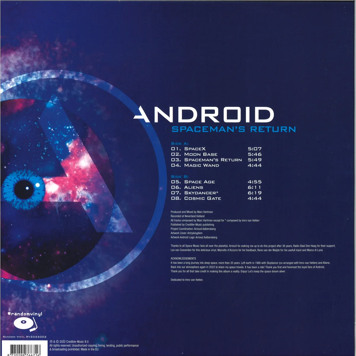 Обратная сторона обложки — Android — Spaceman's Return LP