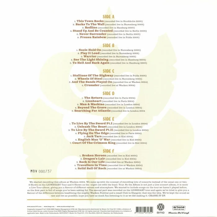Back cover — SAXON — Eagle Has Landed III