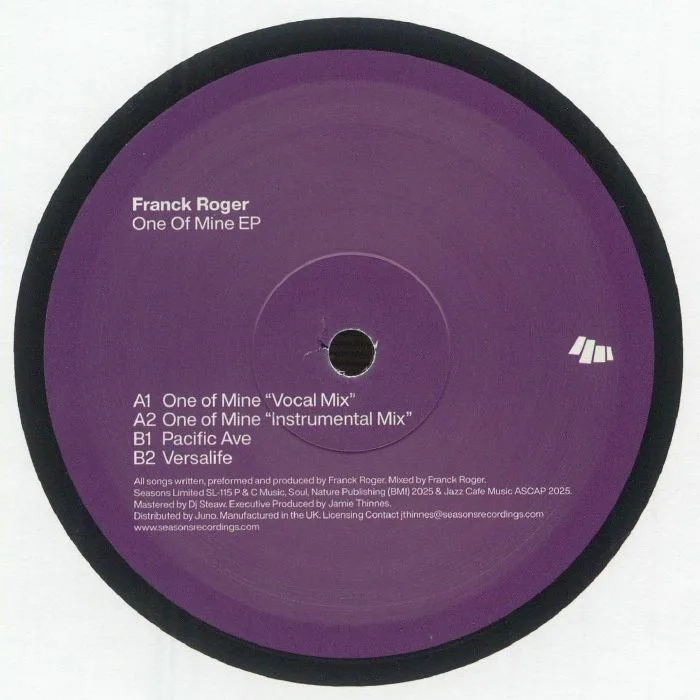 Лицевая сторона обложки — Franck ROGER — One Of Mine EP
