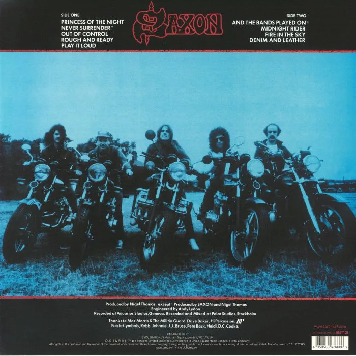 Back cover — SAXON — Denim & Leather (40th Anniversary Edition)