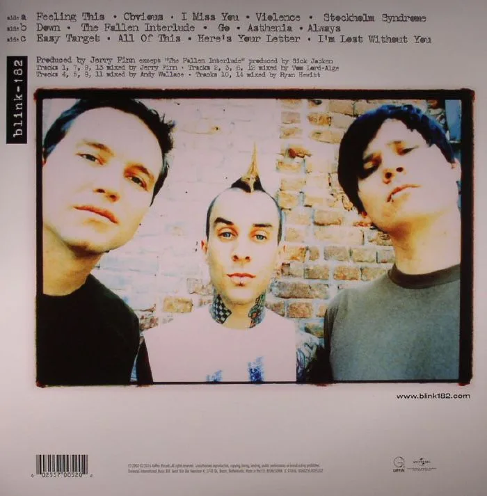 Обратная сторона обложки — BLINK 182 — Blink 182 (reissue)