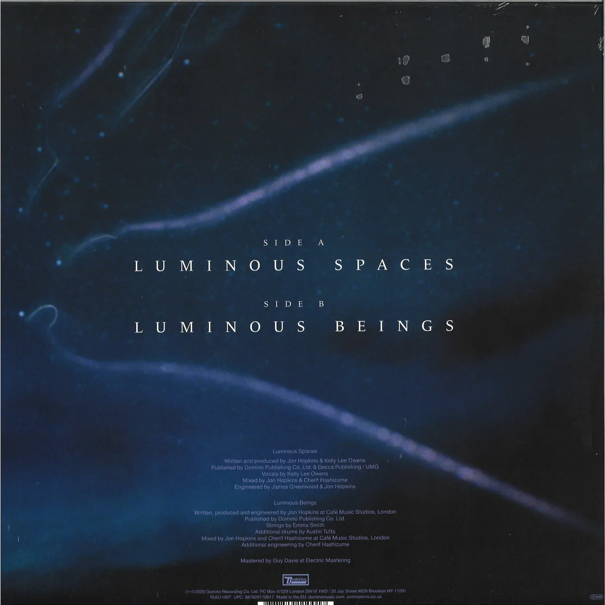 Back cover — Jon Hopkins&Kelly Lee Owens — Luminous Spaces / Luminous Beings