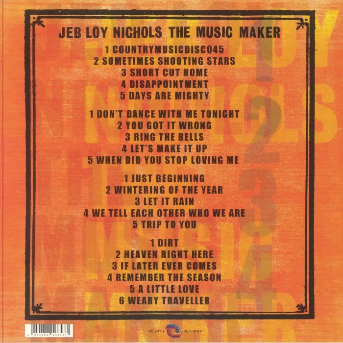 Back cover — Jeb Loy NICHOLS — The Music Maker