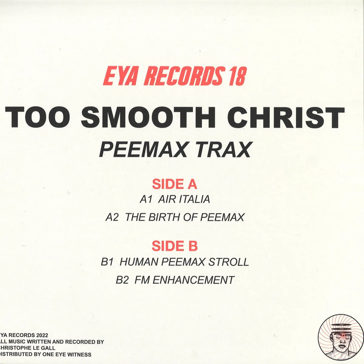 Back cover — Too Smooth Christ — Peemax Trax EP