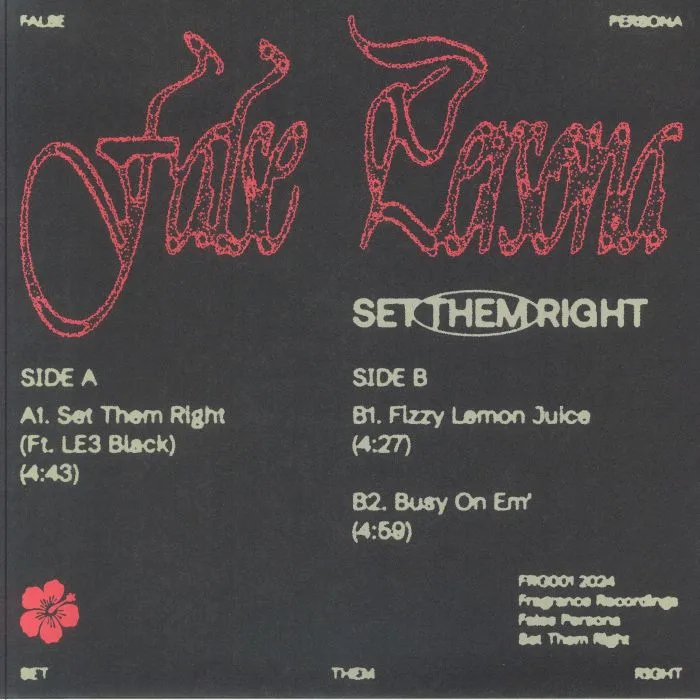 Back cover — FALSE PERSONA — Set Them Right