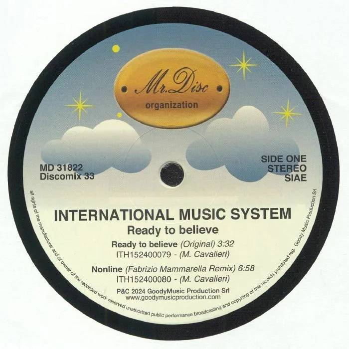 Лицевая сторона обложки — INTERNATIONAL MUSIC SYSTEM — Ready To Believe