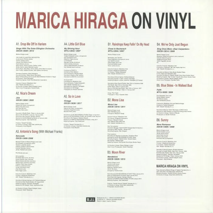 Back cover — Marica HIRAGA — Marica Hiraga On Vinyl