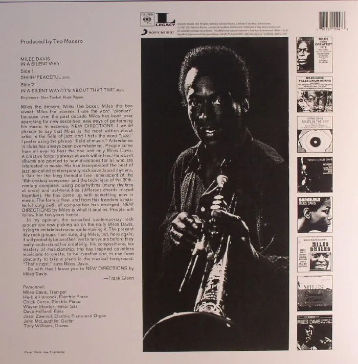 Обратная сторона обложки — Miles DAVIS — In A Silent Way