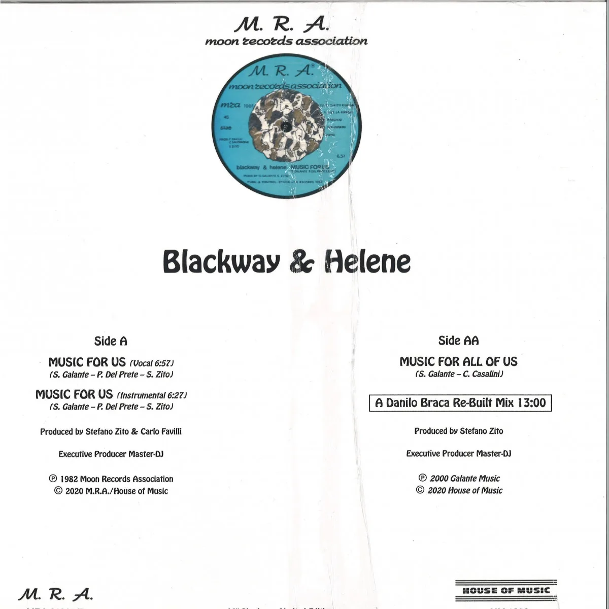 Обратная сторона обложки — Blackway&Helene — Music For Us (reissue) (incl Danilo Braca remix)