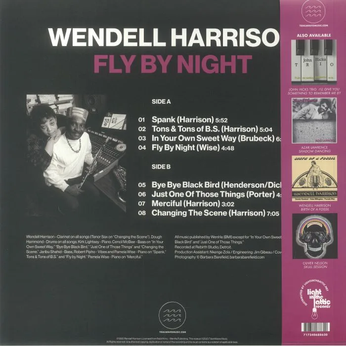 Обратная сторона обложки — Wendell HARRISON — Fly By Night (Record Store Day RSD 2023)