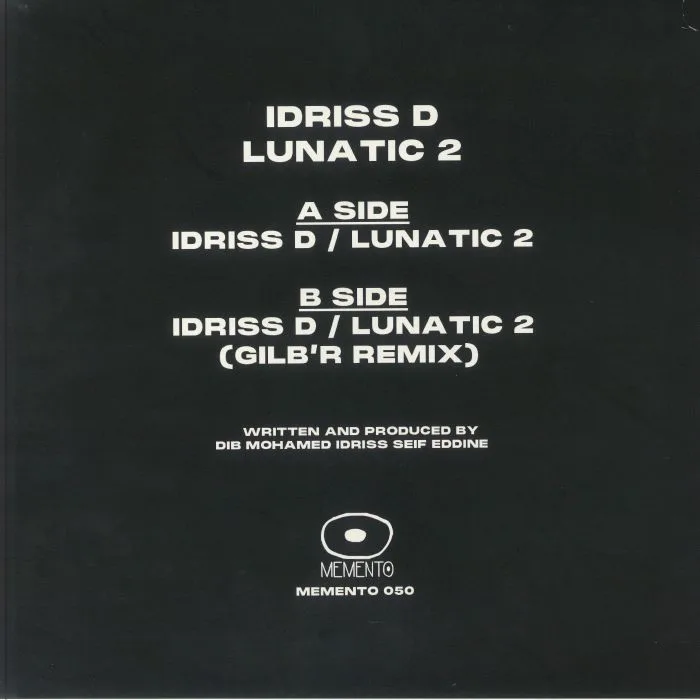 Обратная сторона обложки — IDRISS D — Lunatic 2