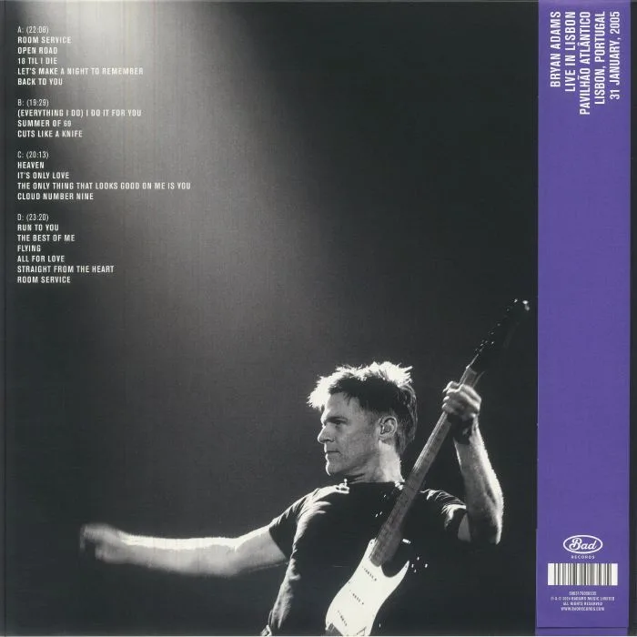 Обратная сторона обложки — Bryan ADAMS — Live In Lisbon