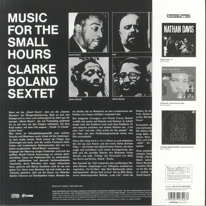 Обратная сторона обложки — CLARKE BOLAND SEXTETT — Music For The Small Hours