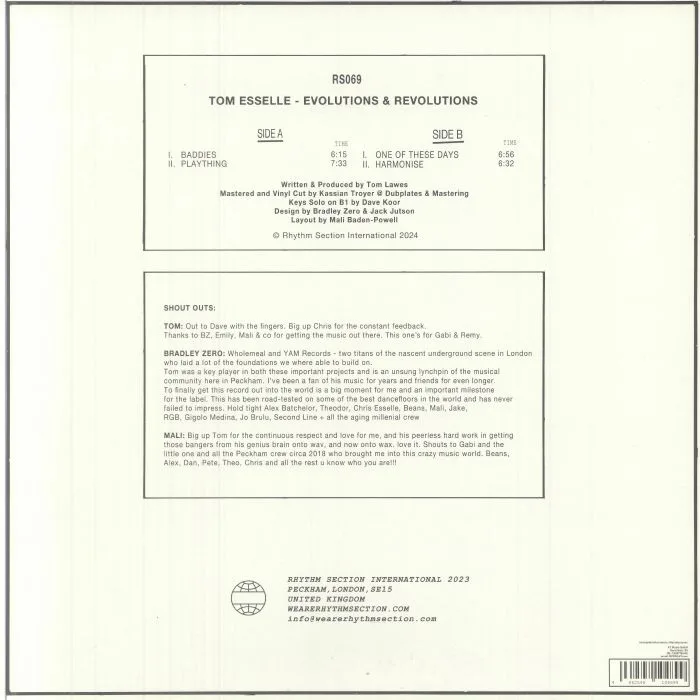 Back cover — Tom ESSELLE — Evolutions & Revolutions