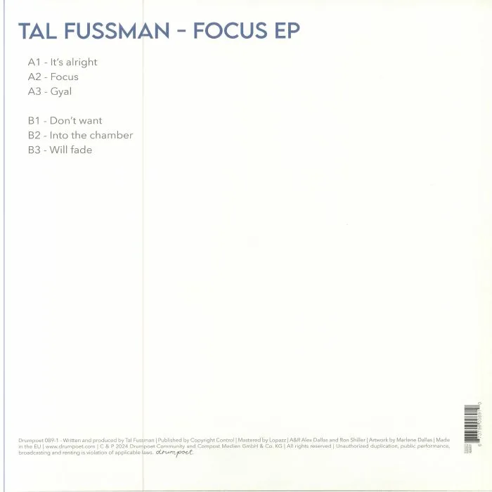 Back cover — Tal FUSSMAN — Focus EP