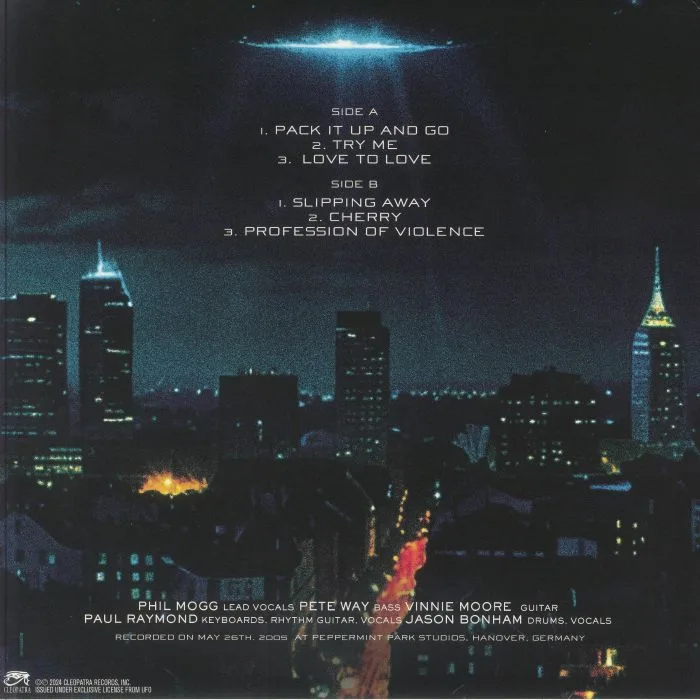 Back cover — UFO — The Hanover Sessions (remastered)