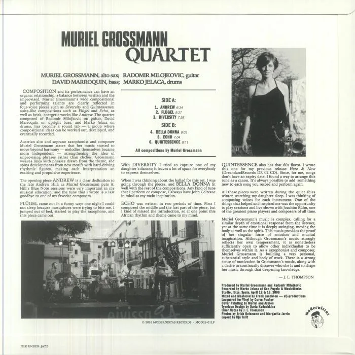 Обратная сторона обложки — Muriel GROSSMANN — Quartet (remastered)