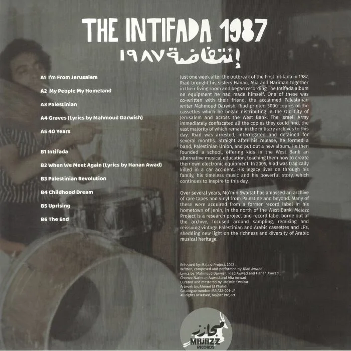 Back cover — Riad AWWAD — The Intifada 1987
