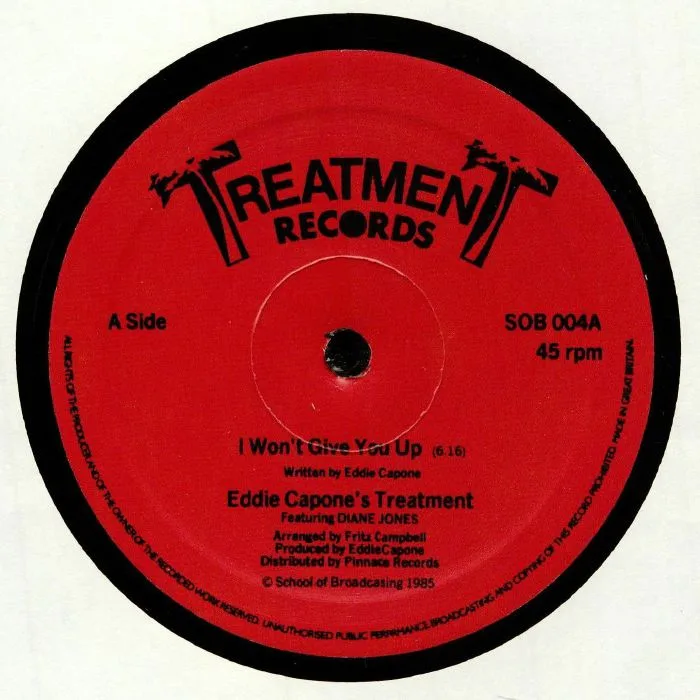 Front cover — EDDIE CAPONE'S TREATMENT feat DIANE JONES — I Won't Give You Up (reissue)