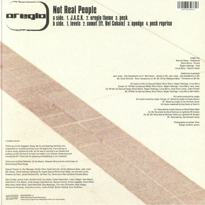 Обратная сторона обложки — OREGLO — Not Real People EP