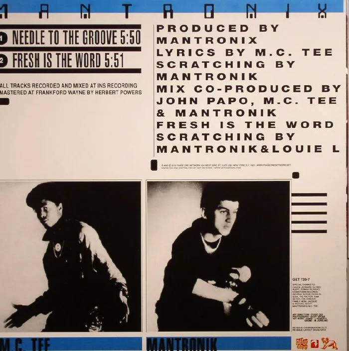 Обратная сторона обложки — MANTRONIX — Needle To The Groove