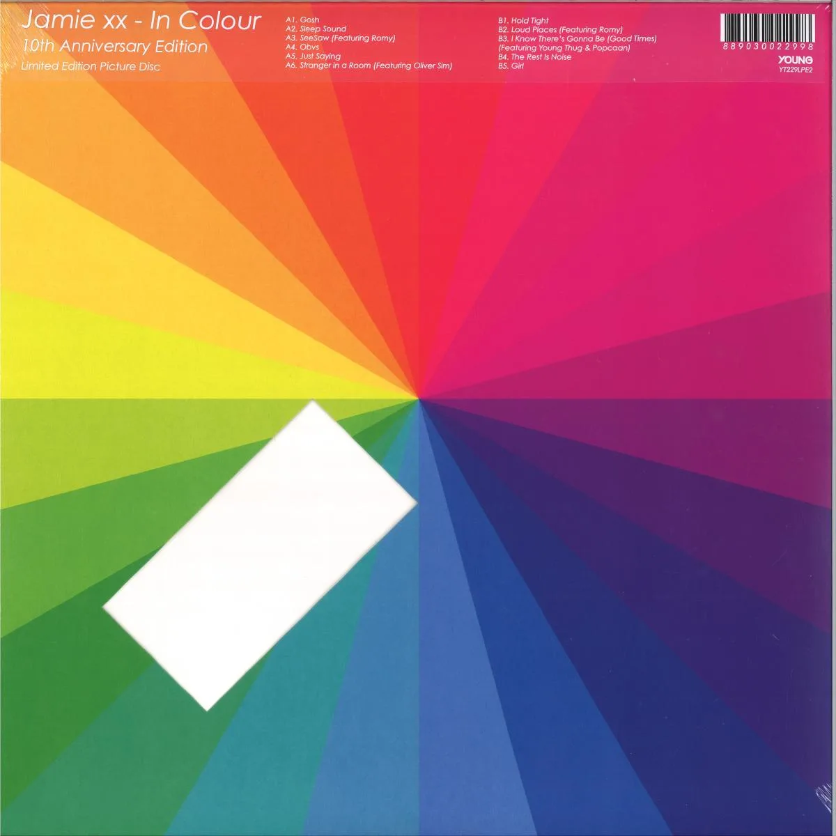 Back cover — Jamie Xx — In Colour LP