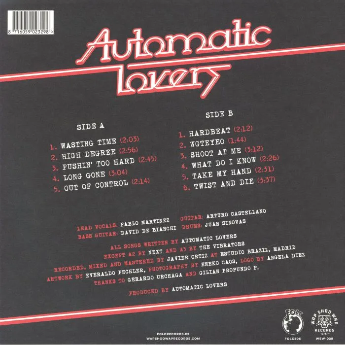 Back cover — AUTOMATIC LOVERS — Automatic Lovers