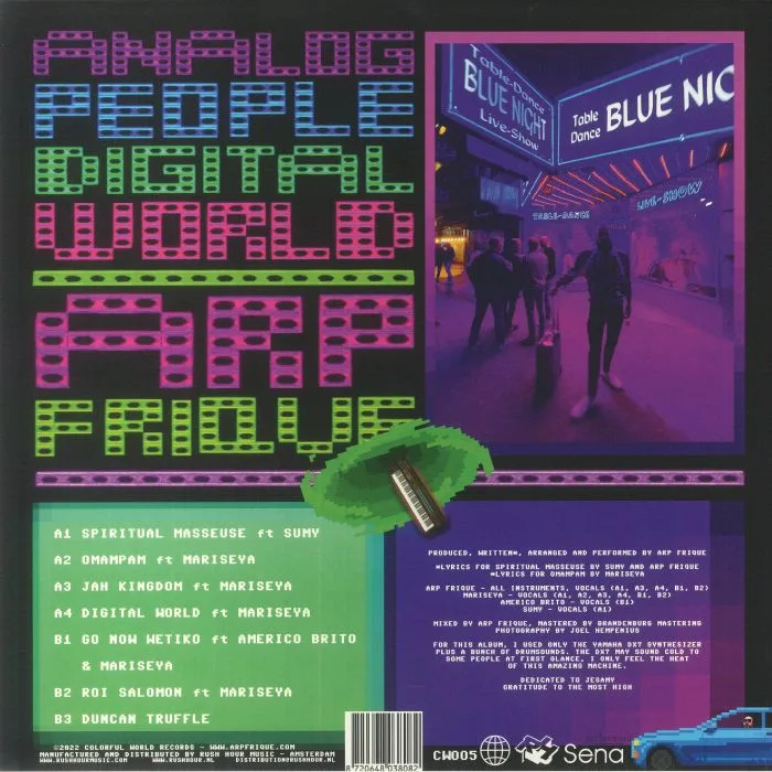Back cover — ARP FRIQUE — Analog People Digital World