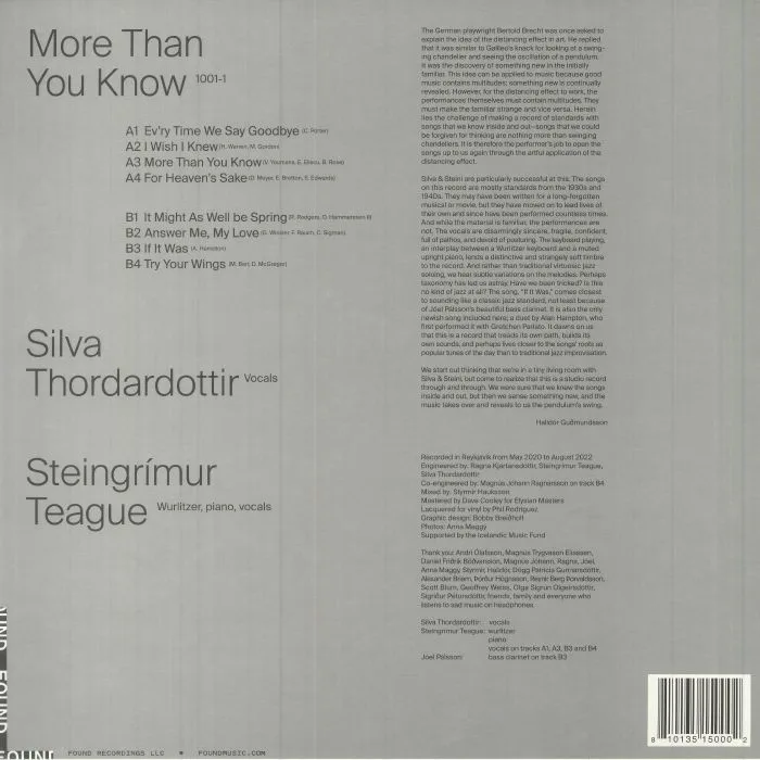 Обратная сторона обложки — SILVA & STEINI — More Than You Know