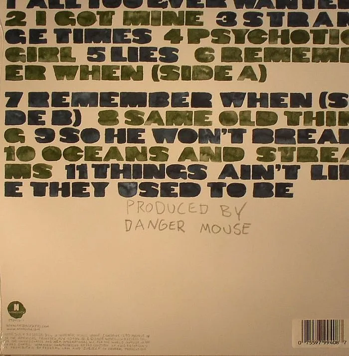 Back cover — The BLACK KEYS — Attack & Release