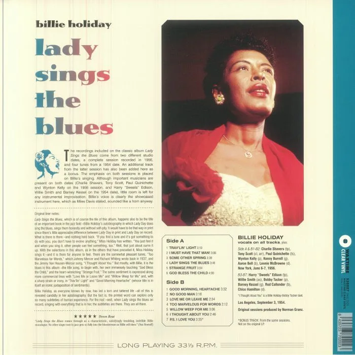 Обратная сторона обложки — Billie HOLIDAY — Lady Sings The Blues