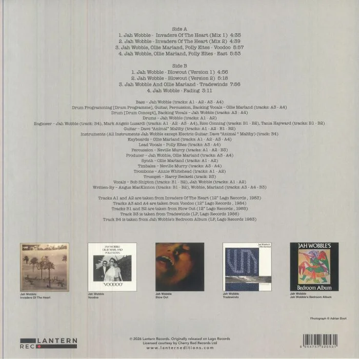 Back cover — JAH WOBBLE — The Early Years 1983-1986 (Record Store Day RSD 2026)