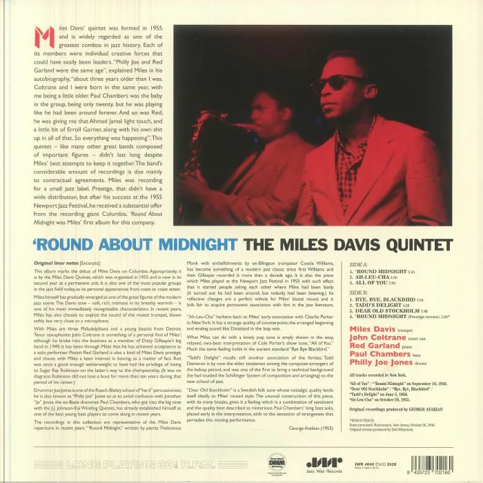 Обратная сторона обложки — Miles DAVIS — Round About Midnight (reissue)