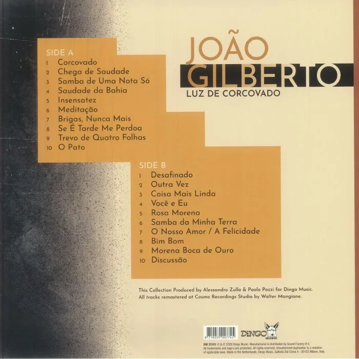 Back cover — Joao GILBERTO — Luz De Corcovado