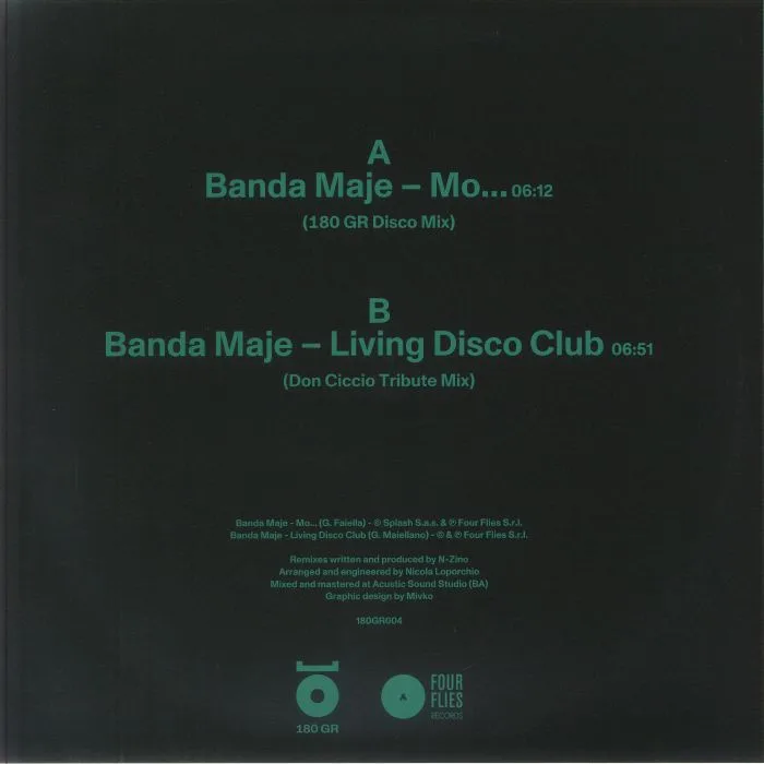 Обратная сторона обложки — BANDA MAJE / N-ZINO — Mo / Living Disco Club (N-Zino remixes)