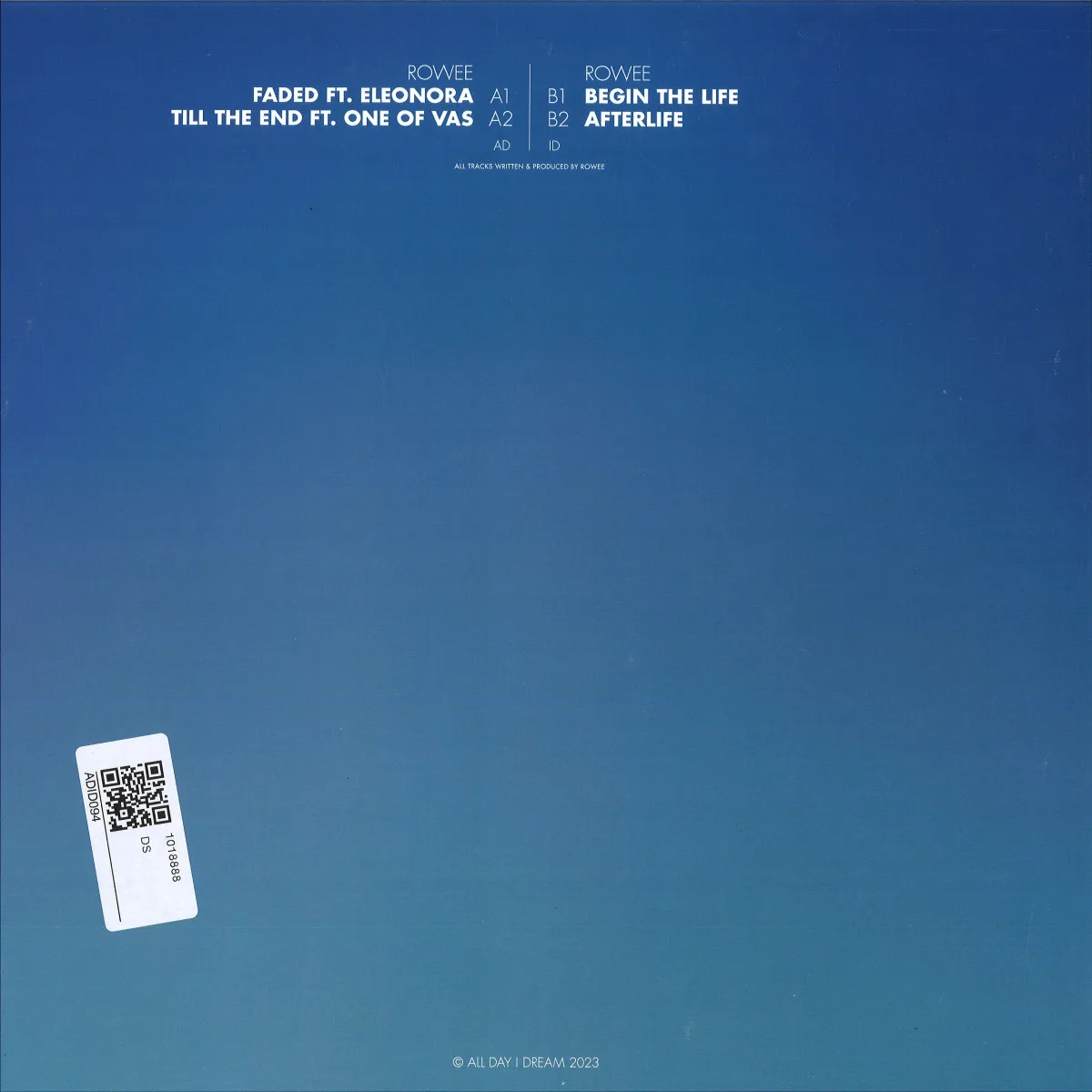 Back cover — Rowee — Begin The Life