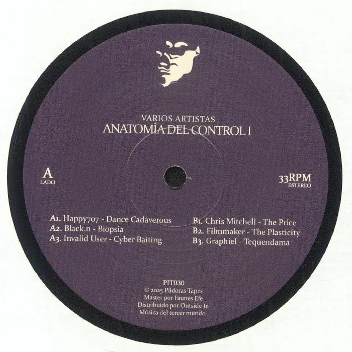 Front cover — HAPPY707 / BLACK N / INVALID USER / CHRIS MITCHELL / FILMMAKER / GRAPHIEL — Anatomia Del Control I