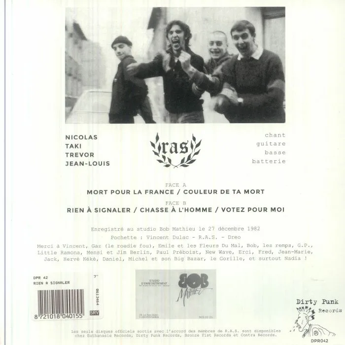 Back cover — RAS — Rien A Signaler (reissue)