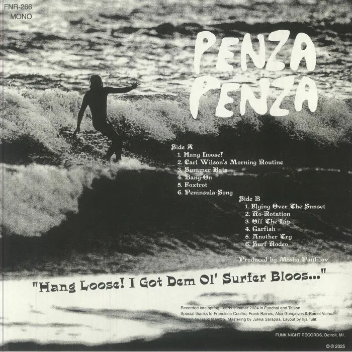 Обратная сторона обложки — PENZA PENZA — Hang Loose! I Got Dem Ol' Surfer Bloos