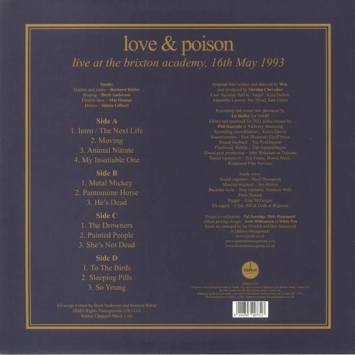 Back cover — SUEDE — Love & Poison