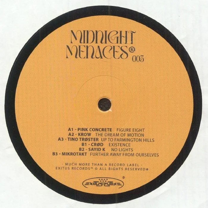 Лицевая сторона обложки — Pink Concrete, Krow, Tino Troster, Crod, Sayid K, Mikrotakt — Midnight Menaces003