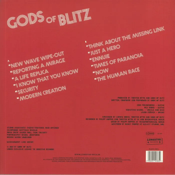 Back cover — GODS OF BLITZ — Reporting A Mirage