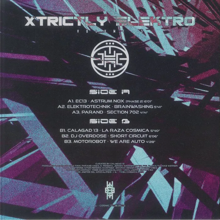 Обратная сторона обложки — EC13 / ELEKTROTECHNIK / PARAND / CALAGAD 13 / DJ OVERDOSE / MOTOROBOT — Xtrictly Elektro Vol 5 EP