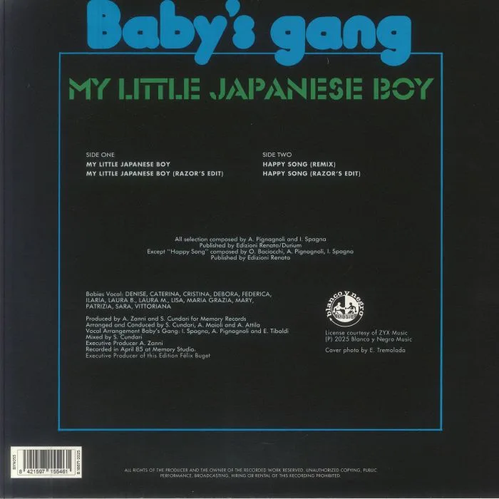 Обратная сторона обложки — BABY'S GANG — My Little Japanese Boy