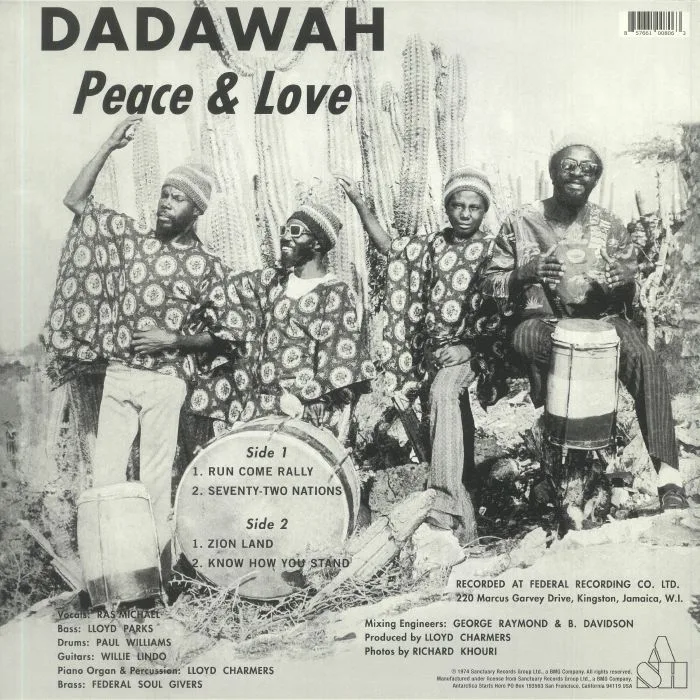 Back cover — DADAWAH — Peace & Love: Wadadasow (reissue)