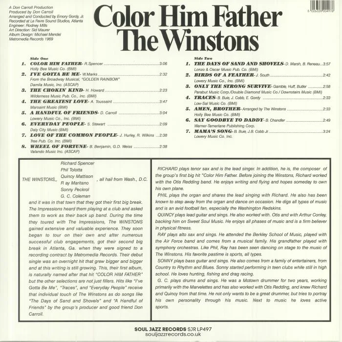 Обратная сторона обложки — The WINSTONS — Color Him Father (Special Edition)
