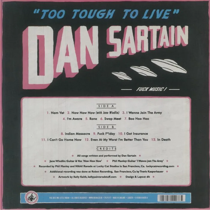 Back cover — Dan SARTAIN — Too Tough To Live