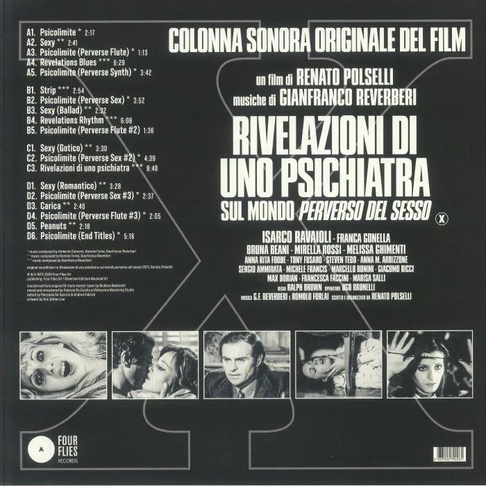 Обратная сторона обложки — Gianfranco REVERBERI — Rivelazioni Di Uno Psichiatra Sul Mondo Perverso Del Sesso (Soundtrack)