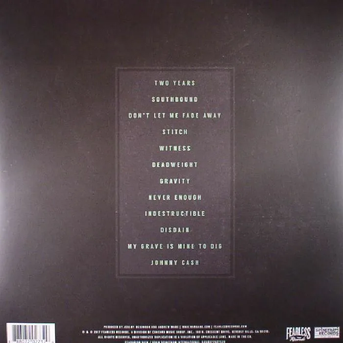 Back cover — WAGE WAR — Deadweight