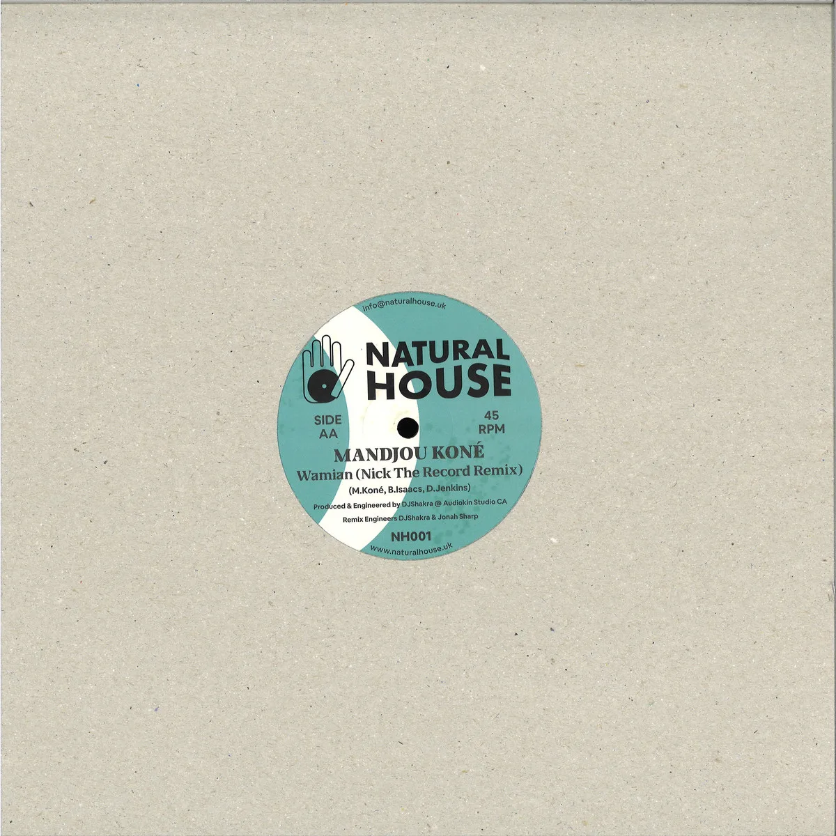 Обратная сторона обложки — Studio58/Mandjou Kone — NICK THE RECORD REMIXES